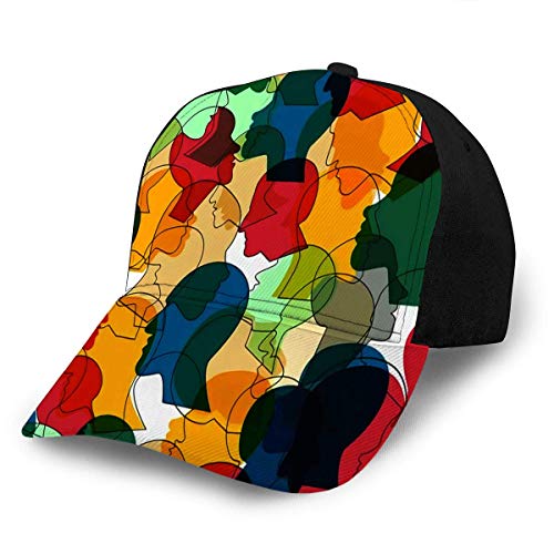 Jeffrey Toynbee Multitud Ajustable Adulto Muchas Personas Diferentes Cabezas De Perfil Gorra Béisbol Unisex