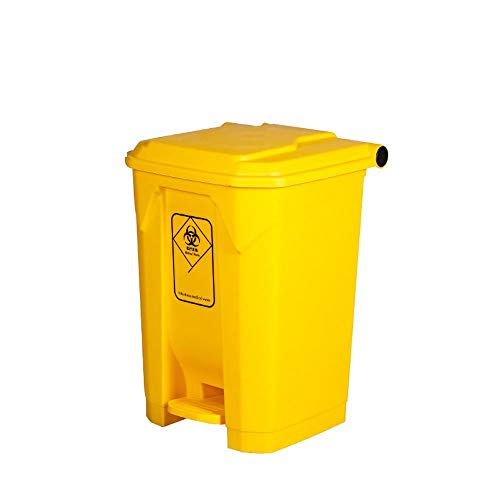 JMM Bote de Basura al Aire Libre con Tapa, pisar el Bote de Basura, Papelera de Reciclaje, papeleras de Reciclaje para la Cocina, Papelera de plástico, Amarillo, 45L (Size : 45l)