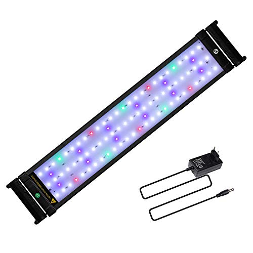 JOYHILL Luz LED Acuario, Pantalla LED Acuario, Iluminación LED para Acuarios Plantados Lámpara LED para Peceras 50-70cm