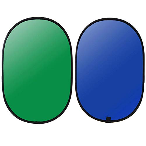 Jtoony Reflectores de iluminación para fotografía de 120 x 180 cm, 150 x 200 m, panel de fondo reversible para fotos y vídeo, para interiores y exteriores (tamaño: A, color: azul+verde)