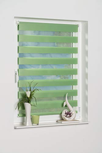 K-Home Klemmfix Doble Ciego Madrid sin Boring, Tela, Verde, 50 x 150 cm