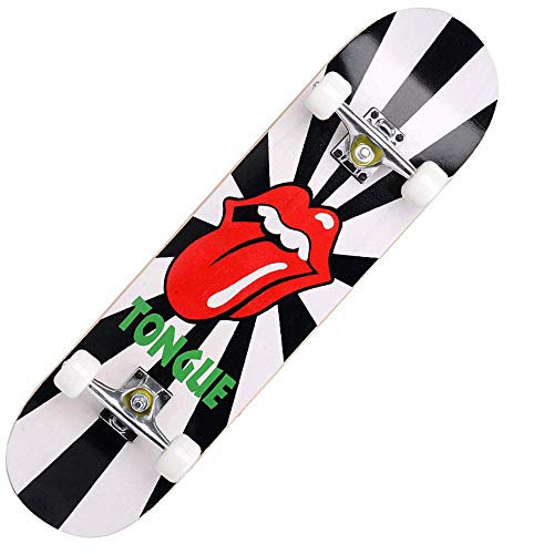 Kaikai Skateboarding de Cuatro Ruedas para Principiantes y Hombres y Mujeres Doble Alice Maple Plank Road Adult Children y Youth Professional Skateboarding (Color : Black2)