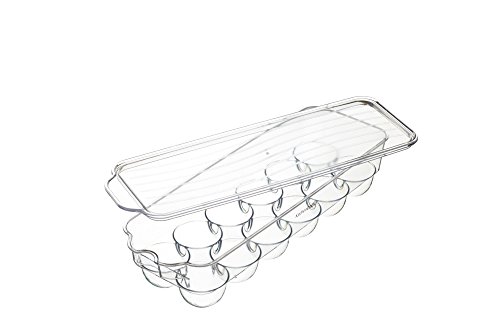 Kitchencraft fridge-safe huevera de plástico soporte con tapa, 32,5 x 11,5 cm (13 "x 4.5) – transparente, 11,5 x 32,5 x 7,5 cm)