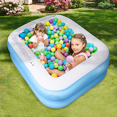 KKTECT Piscina para niños, Pozo de Bola Inflable, Estanque de Arena, Piscina de Juguete para niños Rectangular portátil de PVC, Adecuada para Adultos y niños para Interior, Exterior, Playa(XL)