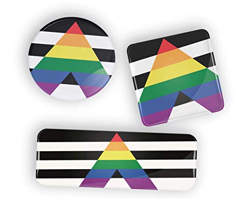 LGBTQIA Ally Pride Flag pin badge button or magnet, el Aliado el Aliada orgullo bandera botón de insignia o imán de nevera