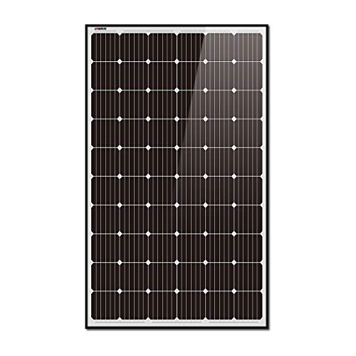 Litionite Rayo 300W Panel solar monocristalino en vidrio templado con estructura de aluminio negro ideal para crear un sistema solar OFF-Grid/Powerwall/Generador/Casa/Camping/Barco/Caravana/Jardín
