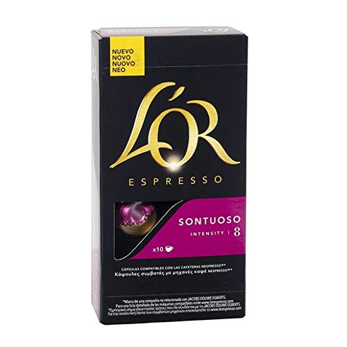 L'Or Café Espresso Sontuoso - Intensidad 8 - 10 Cápsulas de aluminio compatibles con cafeteras Nespresso®* - 10 Unidades