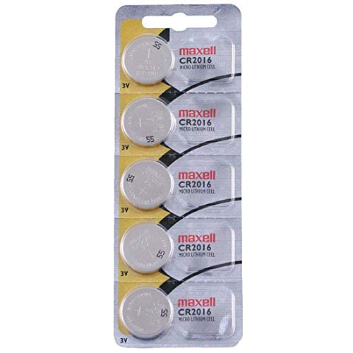 Maxell 10 Pilas CR2016 (batería de botón de Litio, 3 V, 2 Paquetes de 5 Pilas de botón)