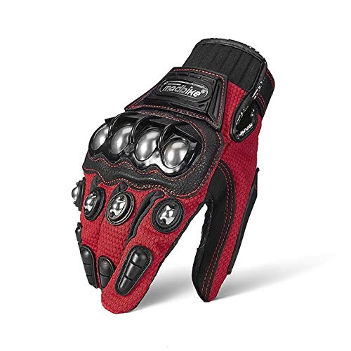 Mdder Motorcycle Gloves Summer Off-Road Motorcycle Off-Road Gloves Full Finger Motorcycle Screen Touch Cycling Racing Motorcycle Gloves - Red X XL
