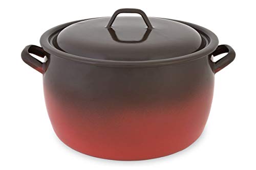 Menax - Olla de Cocina con Tapa - Modelo Fuego - Acero Vitrificado -7,5 Litros