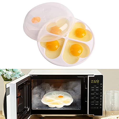 MHOYI Microondas Huevo Poacher, Microondas Poachable Popavia Maker, Microondas Huevo Cocineras, Microondas BPA Free Best Steamer Easy Cooker Scrambled, Container Cookware Four 4 Huevos o 2 Huevos