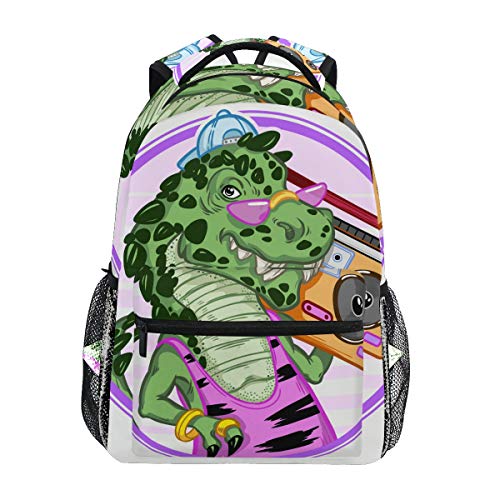 Mochila Escolar de cocodrilo de Gran Capacidad, Ideal para Mujeres, Hombres, niñas y niños