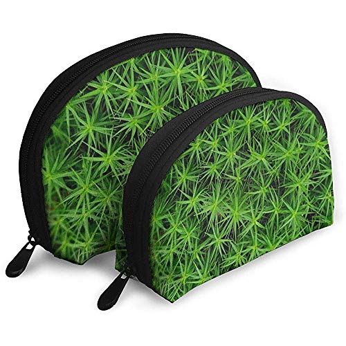 Moss Star Moss Forest Plant Bolsas portátiles Bolsa de Maquillaje Bolsa de Aseo, Bolsas de Viaje portátiles multifunción Pequeña Bolsa de Embrague de Maquillaje con Cremallera