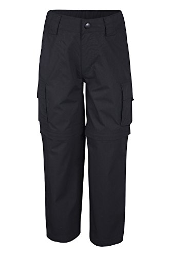 Mountain Warehouse Pantalón Convertible Active para niños - Pantalón Ligero para niños, pantalón de Secado rápido, Bolsillos - para Viajar y Acampada Negro 7-8 Años