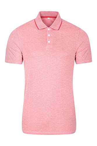 Mountain Warehouse Territory Polo de IsoCool para Hombre - Camiseta Ligera de Cuello con Botones, protección UV - para Caminar, Viajar, Gimnasio, Deportes, Exteriores Morado Oscuro L