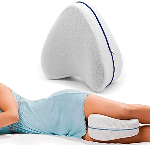 MovilCom® Almohada Ortopédica para Pierna y Rodilla | Espuma con Memoria | Almohada piernas Dormir Alivia el Dolor de Espalda Cadera y Articulaciones | Cojin Embarazada | Almohada para Dormir de Lado