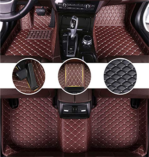 Muchkey Auto Tapetes de Piso Alfombra para Dodge Durango 2016-2019 de Cuero Interior Automotriz Alfombrillas Café