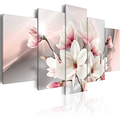 murando - Cuadro en Lienzo Magnolias Flores 200x100 cm Impresión de 5 Piezas Material Tejido no Tejido Impresión Artística Imagen Gráfica Decoracion de Pared Naturaleza b-A-0217-b-m