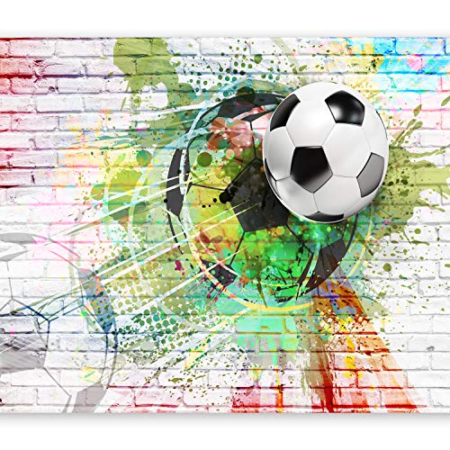 murando Fotomurales autoadhesivo Fútbol 343x256 cm Papel Pintado Decoración de Pared Murales Pegatina decorativos adhesivos 3d moderna de Diseno Fotográfico Ninos Deporte Ladrillo i-B-0044-a-a