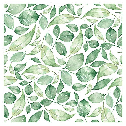 murando Papel Pintado autoadhesivo 10 m Hojas Fotomurales Decoración de Pared Murales Pegatina decorativos adhesivos 3d panel moderna de Diseno Fotográfico Verde Blanco Naturaleza b-C-0249-j-a