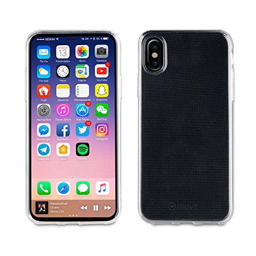 Muvit Crystal Soft - Funda en TPU Transparente para Apple iPhone X