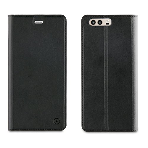 Muvit MUFLS0092 - Funda Folio Soporte y Tarjetero para Huawei P10, Color Negro