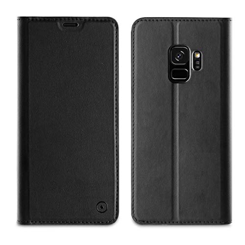 Muvit MUFLS0179 - Funda Folio Stand Funcion Soporte y Tarjetero para Samsung Galaxy S9, Negro