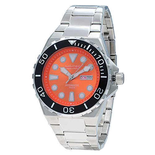 Nautec No Limit Reloj Analógico para Hombre de Automático con Correa en Acero Inoxidable OCRF-AUT ST-BK-OR