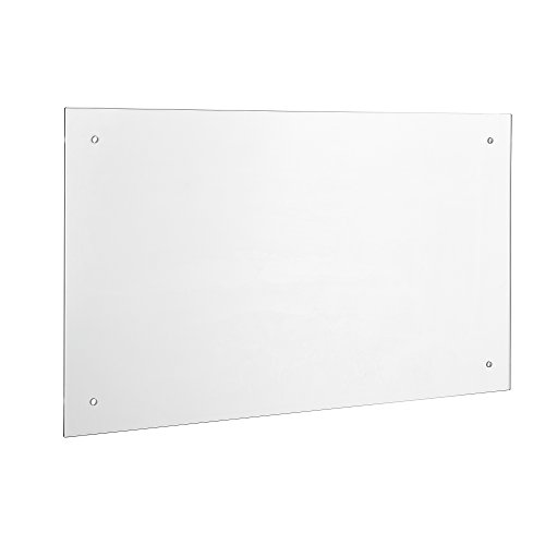 [Neu.Haus] Panel de Cristal para Pared Cocina protección contra Salpicaduras 70x50cm Vidrio Transparente Material de Montaje Incluido