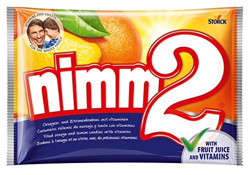 Nimm2 Caramelos Duros de Naranja y Limón Con Vitamina - Paquete de 1000 gr