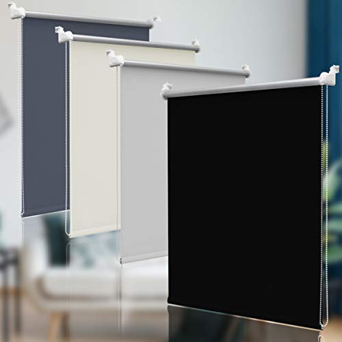 NoCon Estor opaco Klemmfix sin taladrar y con agujeros ● Negro 40 x 150 cm (ancho x alto) ● Estor térmico enrollable enrollable ventana protección visual estor estor estor para ventana y puerta