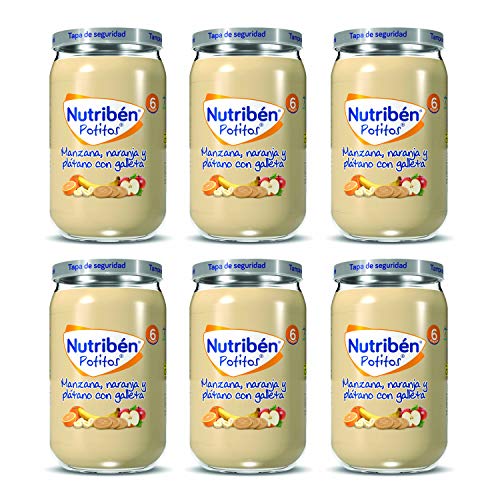 Nutribén Potitos De Manzana, Naranja, Plátano Y Galleta Desde Los 6 Meses Pack de 6 x 235gr. 6 Unidades 235 g