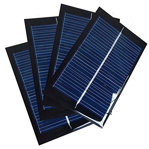 NUZAMAS Juego de 4 Piezas 6V 100mA 90X60mm Micro Mini Células de Panel Solar para Energía de Energía Solar, Hogar DIY, Proyectos Científicos - Juguetes - Cargador de Batería