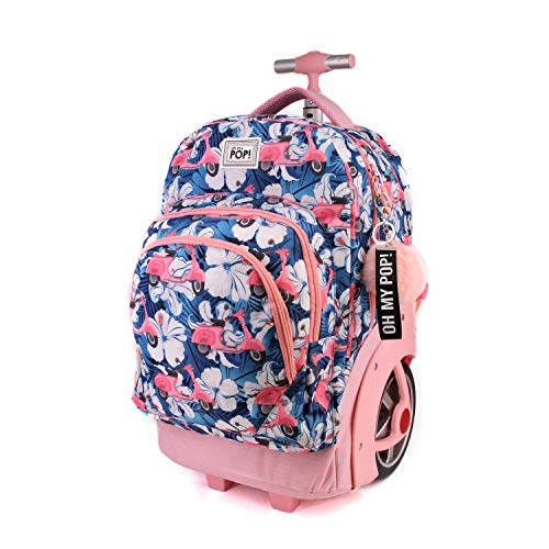 Oh My Pop! Pink Scooter GTX - Mochila con Ruedas, Multicolor, 53 cm