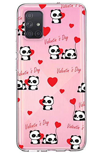 Oihxse Cristal Compatible con Samsung Galaxy J3 2018 Funda Ultra-Delgado Silicona TPU Suave Protector Estuche Creativa Patrón Panda Protector Anti-Choque Carcasa Cover(Panda A7)