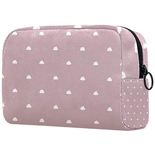 Organizador de cosméticos de viaje con cremallera, bolsa de maquillaje Cloud On Pink Neceser para mujer