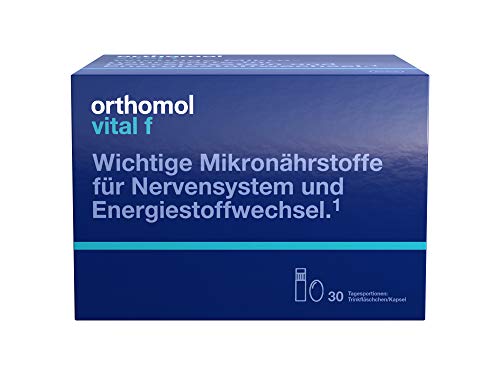 Orthomol Vital F 30 Beber Ampollas & Cápsulas - Vitamina Complejo en Viales de para Mujeres para Fatiga & Erschöpfung