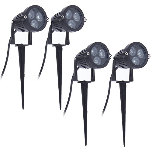 Pack de 4 Foco LEDs con Pincho para Jardín 3W 220V Luz LED para Exteriores