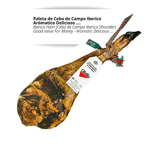 Paleta de Jamon de Cebo de Campo Iberico 50% Raza Iberica - Jamon Iberico de Elaboracion Artesanal - Embutidos y Regalos Ibericos de Bellota - (Pieza Completa 5 - 5.5 kg)