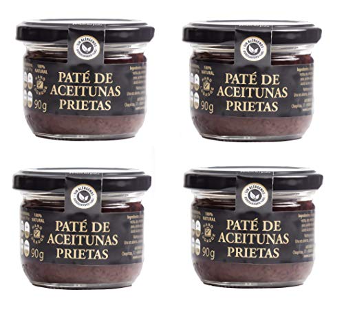 Pate de Aceitunas Prietas Tapenade Olivada de Aceituna Prieta negra Deshidratada vegetal 100% natural ideal para aperitivos veganos aceituna aliñada rica en fibra artesanal (4 UNIDADES).