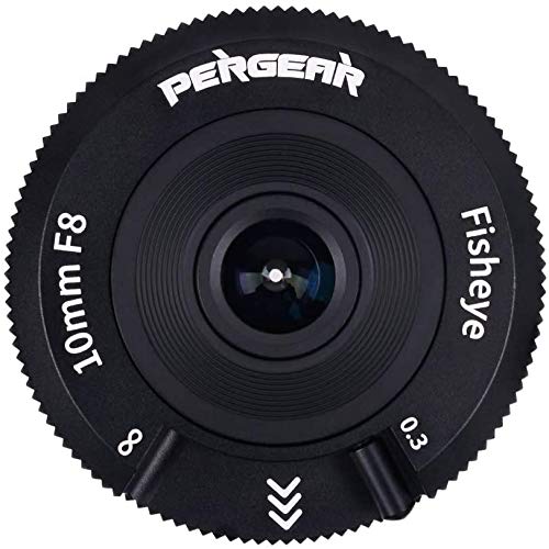 Pergear 10mm F8.0 Formato APS-C objetivo ojo de pez pancake, compatible con Cámaras Sony con montura E A6300 A6500 A6600 A7S A7II A7III A7R2 A7S2 A7R3 A7S3 A7R4 A9 A9II