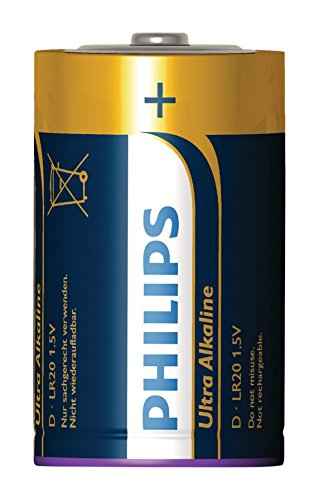 Philips LR20E2B/10 - Batería D ultra alcalina, 2-blister