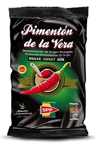 Pimentón de la Vera Ahumado, Producto con la Denominación de Origen Protegida D.O.P. Condimento Apto para Celíacos. (Dulce, 250g)