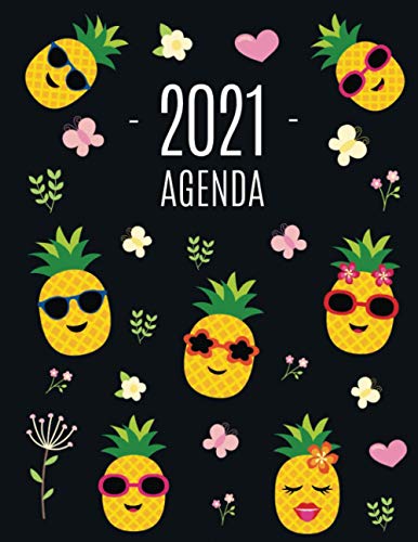 Piña Agenda 2021: Planificador Annual | Enero a Diciembre 2021 | Ideal Para la Escuela, el Estudio y la Oficina