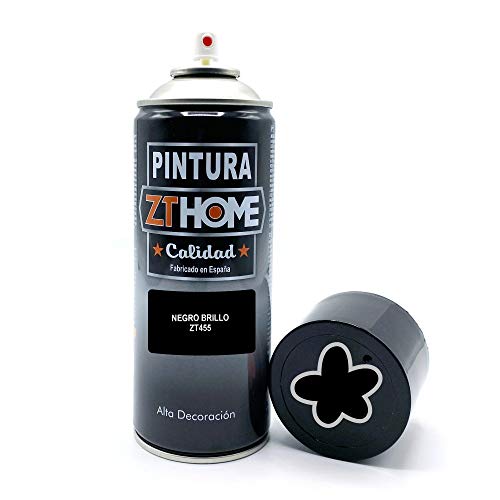 Pintura Spray Negro Brillo 400ml imprimacion para madera, metal, ceramica, plasticos / Pinta todo tipo de cosas y superficies Radiadores, bicicleta, coche, plasticos, microondas, graffiti