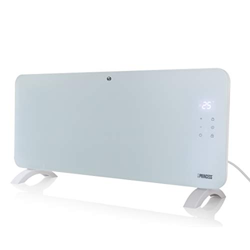 Princess 01.341501.01.001 Calefactor con panel de cristal Smart, controlado por app, 1500 W, blanco