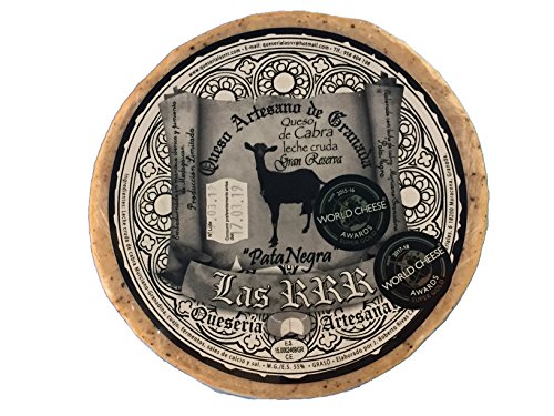 Queso gourmet de cabra de primerísima calidad con certificado World Cheese Awards. Semicurado, Curado y Gran reserva. Quesería RRR. Envío GRATIS 24 h. (Gran reserva pata negra leche cruda, 1,800 Kg)