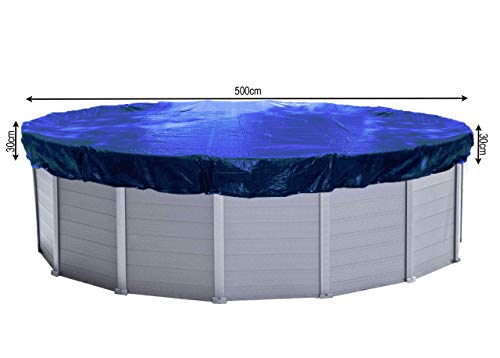 QUICK STAR Cubierta de Piscina de Invierno Redonda 200g / m² para Piscina 460-500 cm Dimensiones de Lona ø 560 cm Azul