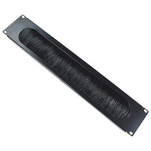 RackMatic - Panel pasacables guíacables para armario rack 19" 2U con cepillo para gestión de cables