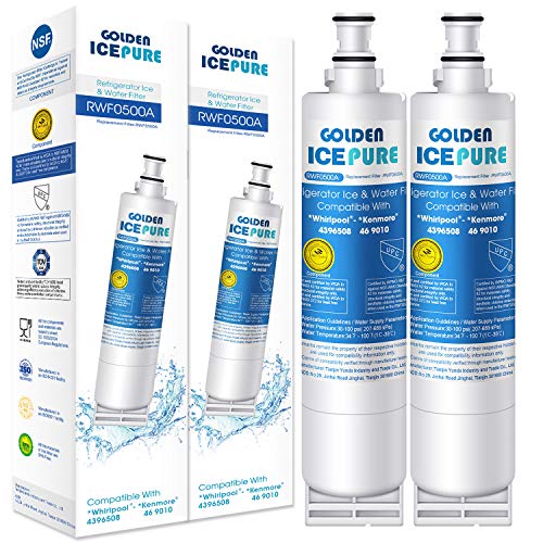 Reemplazo del filtro de agua del refrigerador ICEPURE DORADO para Whirlpool Whirlpool SBS002 S20BRS 4396508 481281729632 SBS004 EDR5RXD1 Kenmore 46-9908 46-9908 46-9010 Paquete de 2 (Con factura)